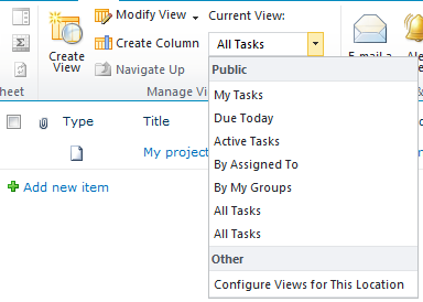 Changing list view in SharePoint 2010