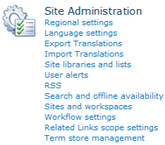 SharePoint 2010 Site Administration Export Translations
